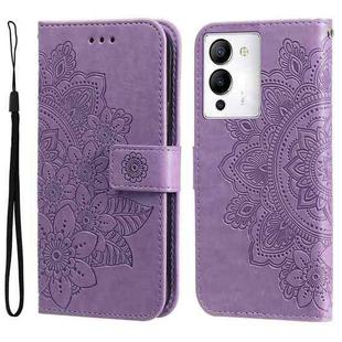 For Infinix Note 12 / G96 7-petal Flowers Embossing Leather Phone Case(Light Purple)