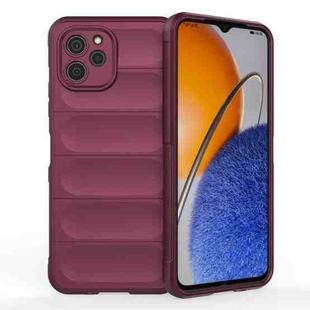 For Huawei nova Y61 Magic Shield TPU + Flannel Phone Case(Wine Red)