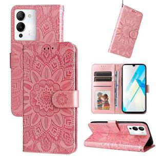 For Infinix Note 12 / G96 Embossed Sunflower Leather Phone Case(Pink)