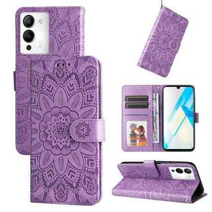 For Infinix Note 12 / G96 Embossed Sunflower Leather Phone Case(Purple)