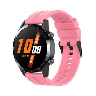 For Huawei Watch Buds 20mm Silicone Black Buckle Watch Band(Pink)