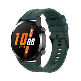 For Huawei Watch Buds 20mm Silicone Black Buckle Watch Band(Dark Green)