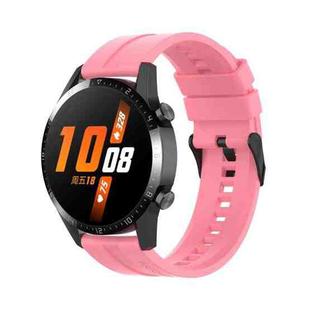 For Huawei Watch 3 Pro New 20mm Silicone Black Buckle Watch Band(Pink)