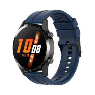 For Huawei Watch Buds 22mm Silicone Black Buckle Watch Band(Dark Blue)
