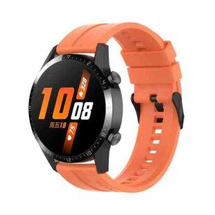 For Huawei Watch 3 Pro New 22mm Silicone Black Buckle Watch Band(Vitality Orange)