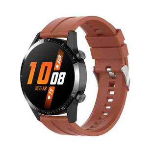 For Huawei Watch Buds / Watch 3 Pro New 22mm Silicone Silver Buckle Watch Band(Cabernet Orange)