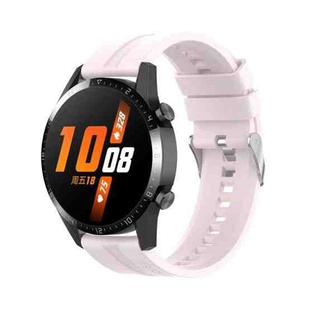 For Huawei Watch Buds / Watch 3 Pro New 20mm Silicone Silver Buckle Watch Band(Quicksand Pink)