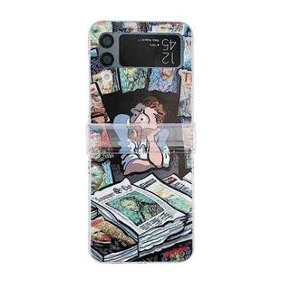 For Samsung Galaxy Z Flip4 5G Funny Oil Painting PC Phone Case(Pictorial)