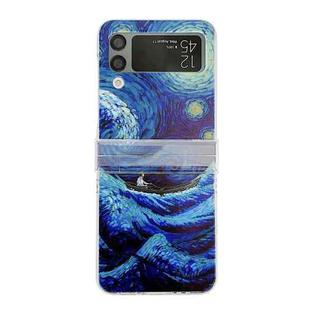 For Samsung Galaxy Z Flip4 5G Funny Oil Painting PC Phone Case(Starry Sky)