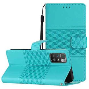 For Xiaomi Redmi 10 Diamond Embossed Skin Feel Leather Phone Case with Lanyard(Blue)