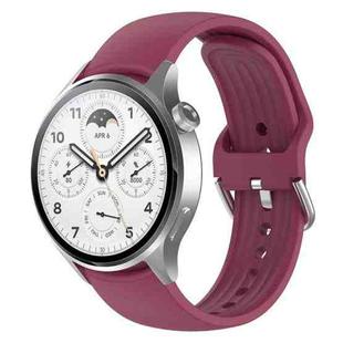 For Xiaomi Watch S2 22mm Solid Color Silicone Watch Band(Wine Red)