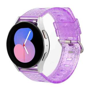 20mm Diamond Texture Clear Glitter Watch Band(Transparent Purple)