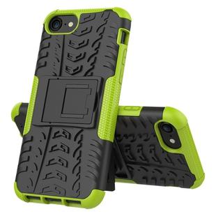 For iPhone SE 2022 / SE 2020 Tire Texture Shockproof TPU+PC Protective Case with Holder(Green)