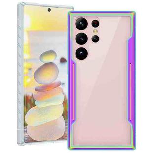 For Samsung Galaxy S23 Ultra 5G Defender Metal Clear PC Soft TPU Phone Case(Colorful)