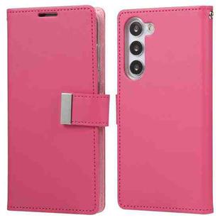 For Samsung Galaxy S23+ 5G GOOSPERY RICH DIARY Crazy Horse Texture Leather Phone Case(Rose Red)