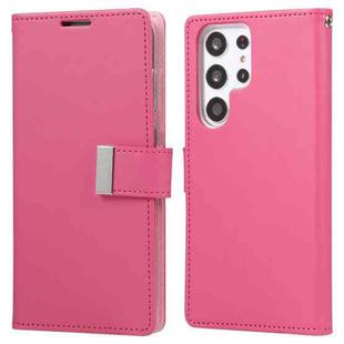 For Samsung Galaxy S23 Ultra 5G GOOSPERY RICH DIARY Crazy Horse Texture Leather Phone Case(Rose Red)