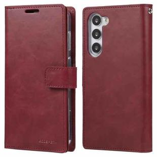 For Samsung Galaxy S23+ 5G GOOSPERY MANSOOR DIARY 9 Card Slots Leather Phone Case(Wine Red)