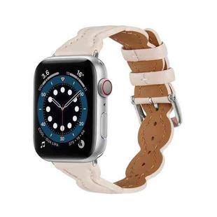 Genuine Leather Breathable Watch Band For Apple Watch Ultra 49mm / Series 8&7 45mm / SE 2&6&SE&5&4 44mm / 3&2&1 42mm(Pink)