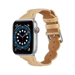 Genuine Leather Breathable Watch Band For Apple Watch Ultra 49mm / Series 8&7 45mm / SE 2&6&SE&5&4 44mm / 3&2&1 42mm(Walnut Colour)