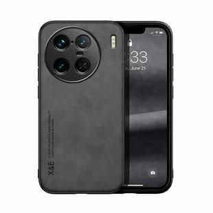 For vivo X90 Pro+ Skin Feel Magnetic Leather Back Phone Case(Dark Grey)