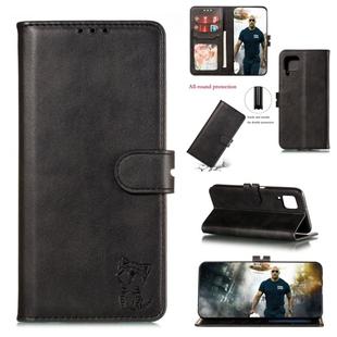 For Huawei P40 Lite Embossed Happy Cat Pattern Horizontal Flip Leather Case with Holder & Card Slots & Wallet(Black)