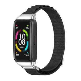 For Huawei Band 6 / Honor Band 6 MIJOBS Nylon Breathable Watch Band(Black Silver)