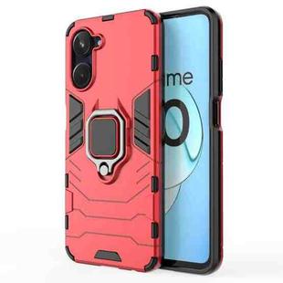 For Realme 10 4G Magnetic Ring Holder PC + TPU Phone Case(Red)