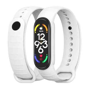 For Xiaomi Mi Band 7 / 6 / 5 MIJOBS Ripple Texture TPU Watch Band(White)