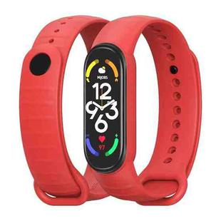 For Xiaomi Mi Band 7 / 6 / 5 MIJOBS Ripple Texture TPU Watch Band(Red)