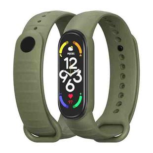 For Xiaomi Mi Band 7 / 6 / 5 MIJOBS Ripple Texture TPU Watch Band(Army Green)