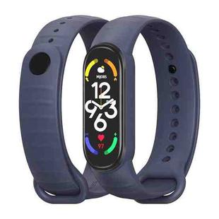 For Xiaomi Mi Band 7 / 6 / 5 MIJOBS Ripple Texture TPU Watch Band(Midnight Blue)