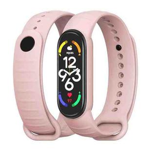 For Xiaomi Mi Band 7 / 6 / 5 MIJOBS Ripple Texture TPU Watch Band(Pink)