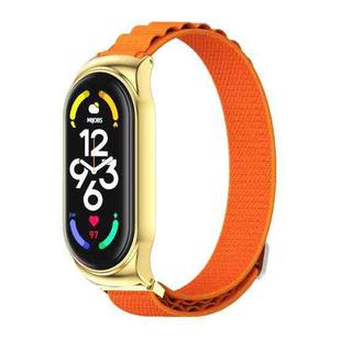 For Xiaomi Mi Band 6 / 5 / 4 / 3 MIJOBS CS Nylon Breathable Watch Band(Orange Gold)