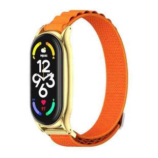 For Xiaomi Mi Band 6 / 5 / 4 / 3 MIJOBS PLUS Nylon Breathable Watch Band(Orange Gold)