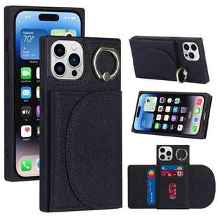 For iPhone 14 Pro Litchi Texture Card Bag Phone Case(Black)