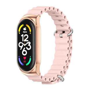 For Xiaomi Mi Band 7 / 7 NFC MIJOBS CS Marine Silicone Breathable Watch Band(Pink Rose Gold)