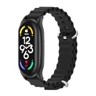 For Xiaomi Mi Band 6 / 5 / 4 / 3 MIJOBS PLUS Marine Silicone Breathable Watch Band(Black)