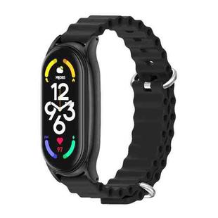 For Xiaomi Mi Band 7 / 7 NFC MIJOBS PLUS Marine Silicone Breathable Watch Band(Black)