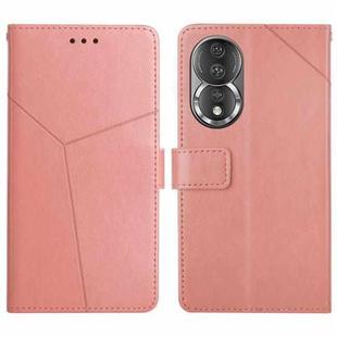 For Honor 80 HT01 Y-shaped Pattern Flip Leather Phone Case(Pink)