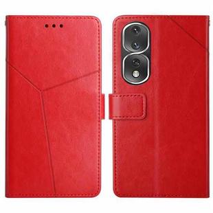 For Honor 80 Pro HT01 Y-shaped Pattern Flip Leather Phone Case(Red)