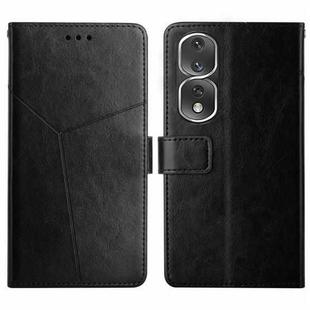 For Honor 80 Pro HT01 Y-shaped Pattern Flip Leather Phone Case(Black)