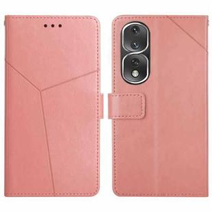 For Honor 80 Pro HT01 Y-shaped Pattern Flip Leather Phone Case(Pink)