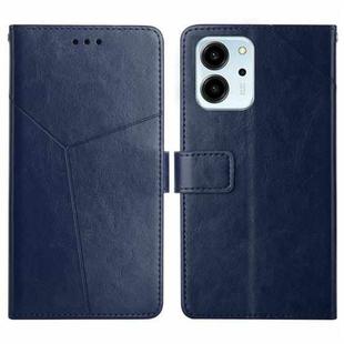 For Honor 80 SE HT01 Y-shaped Pattern Flip Leather Phone Case(Blue)