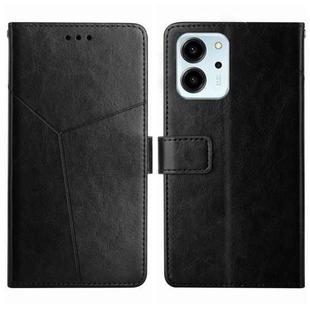 For Honor 80 SE HT01 Y-shaped Pattern Flip Leather Phone Case(Black)