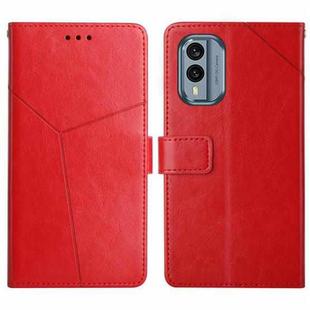 For Nokia X30 HT01 Y-shaped Pattern Flip Leather Phone Case(Red)