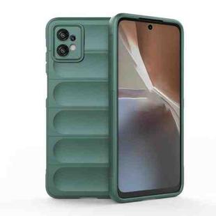 For Motorola Moto G32 Magic Shield TPU + Flannel Phone Case(Dark Green)