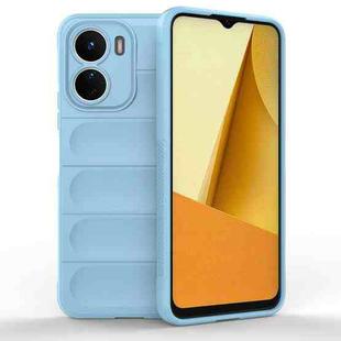 For vivo Y16 4G Global Magic Shield TPU + Flannel Phone Case(Light Blue)