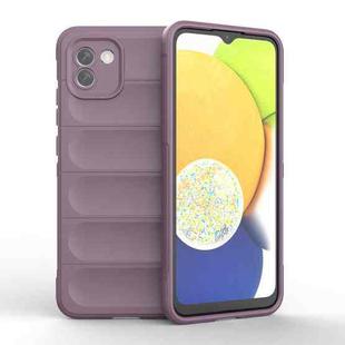 For Samsung Galaxy A03 Global Magic Shield TPU + Flannel Phone Case(Purple)