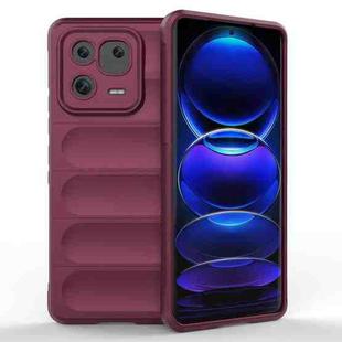 For Xiaomi 13 Pro 5G Magic Shield TPU + Flannel Phone Case(Wine Red)