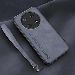For Huawei Enjoy 50 Pro Lamba Skin Feel Leather Back Phone Case with Strap(Blue)